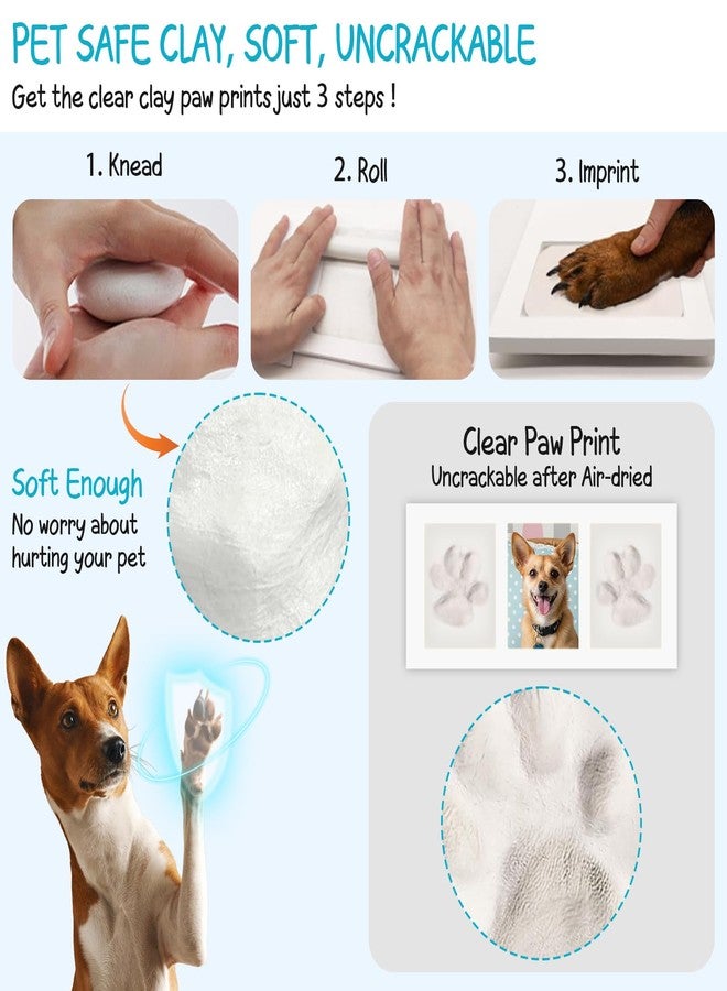 Seencool Paw Print Frame Kit, Dog Paw Print Kit with No Toxic Clay & No Mess Ink Pad, Pet Paw Print Impression Kit with Customization Tool, Wooden Pet Memorial Frame,DIY Dog Lover Gifts - Image 4